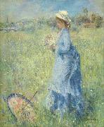 Femme cueillant des Fleurs, Pierre Auguste Renoir